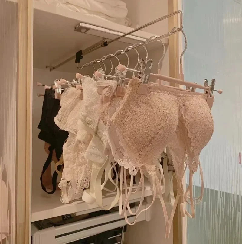 Retractable Closet Hangers Vertical Pull-Out Top Mounted Shallow Cabinet Hanging Rod for Trouser Storage No Hole Drilling Requir