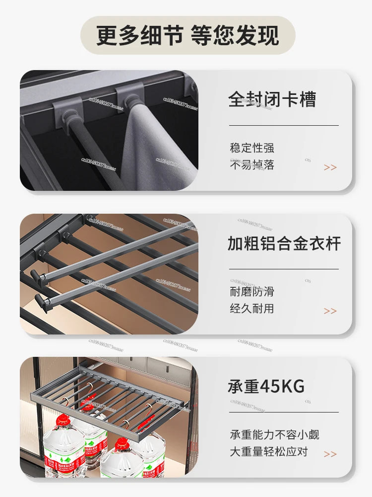 Built-in Telescopic Multi-function Pull-out Pants Pull-out Rack Household Hanging Pants Slide Rail Storage