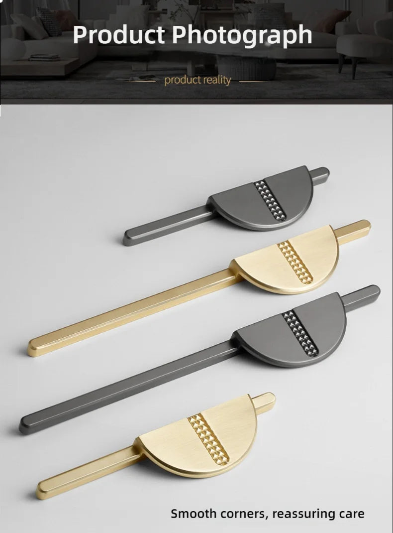 Modern Minimalist Semi-Circular Cabinet Handles - Luxury European Creative Pair Pulls for Wardrobe, Drawers & Furniture Cabinets