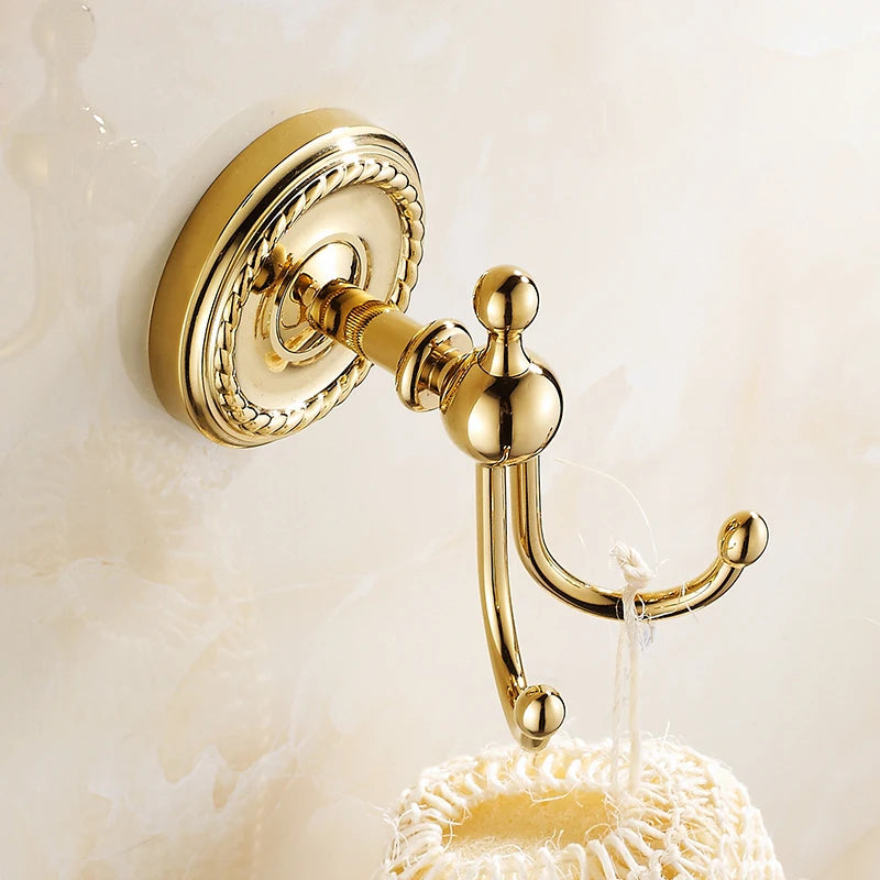 Robe Hooks Antique Brass Coat Hook Clothes Towel Hangers Storage Door Hook Wall Bathroom Accessories Black Bath Rack   Z-9001K