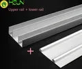 Sliding door slide rail aluminum alloy No slotting required thicken Dual track system Cam guide rail Pass through door slot