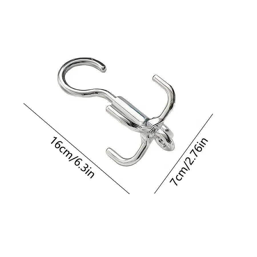 1/2pcs Multifunctional Rotating Clothes Hook Punch Free 4 Claws Rotation Coat Hanger Belt Organizer Scarf Storage Rack Wardrobe