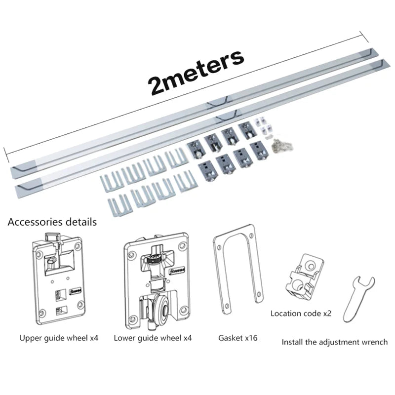 SSOUIM Sliding Door Track For Wardrobe Cabinet Hanging Cabinet With Smooth Gliding Bus Door Hardware Kit for Wooden Door