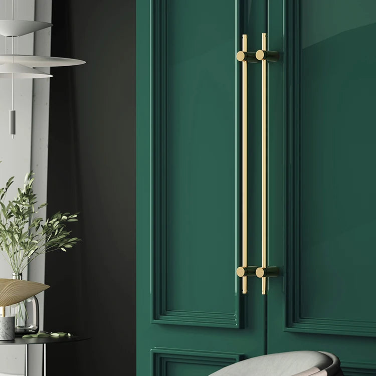 Furniture Long Handles Pure Solid Brass Handle Modern Simple Golden Light Luxury Integral Wardrobe Bathroom Cabinet Long Handle