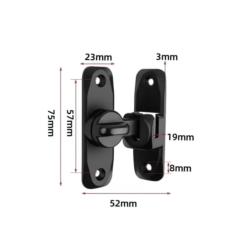 Heavy-Duty Flip-Up Door Latches 90/180 Degree Door Lock Home Security Sliding Door Latch Anti-theft Lock Zinc Alloy Doors Bolts