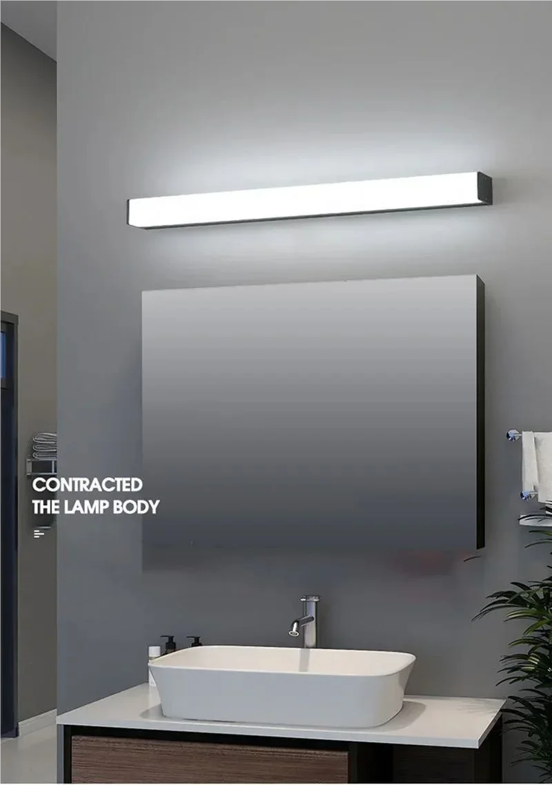 Mirror Front Light LED Waterproof Wall Lamp for Bathroom Interior Wall Light Makeup Wall Sconce Simple Bedroom Lamp Sconce