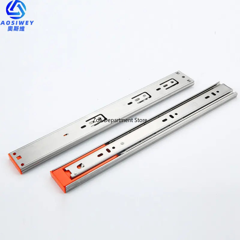 Buffer Damper Rails 10"-22" Stainless Steel Cabinet Slides Soft Close Three-Section Drawer Rails Drawer Slides Hardware