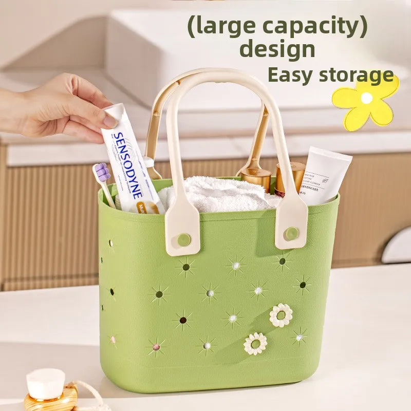 Bathroom storage basket, toiletries bath basket, shower basket, bathroom hollow out hand-held shower basket