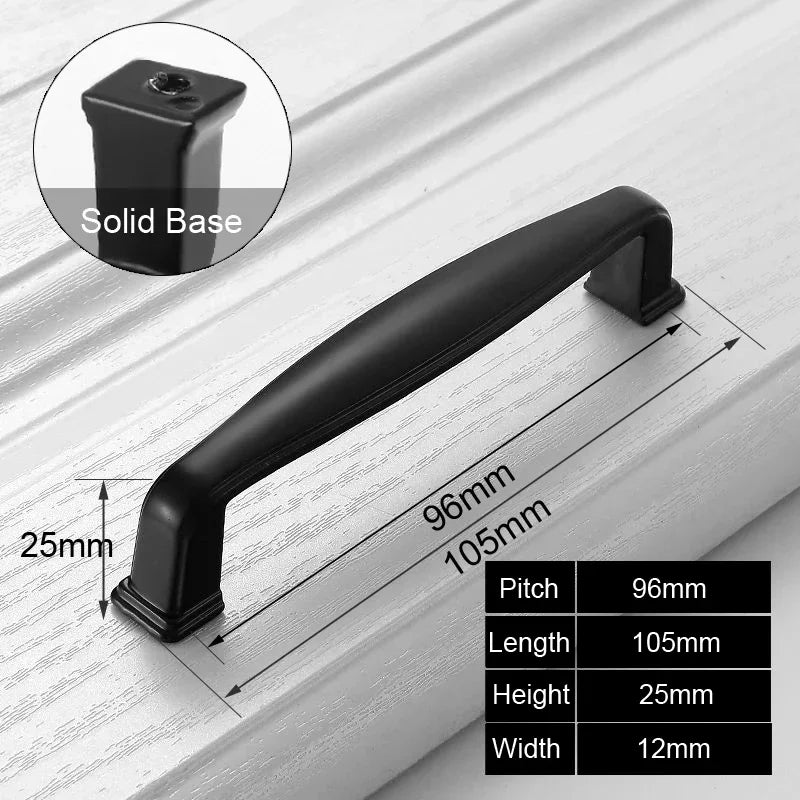 Black Handles Furniture Cabinet Knobs Muebles  Kitchen  Drawer Knobs Cabinet Pulls Cupboard  Knobs
