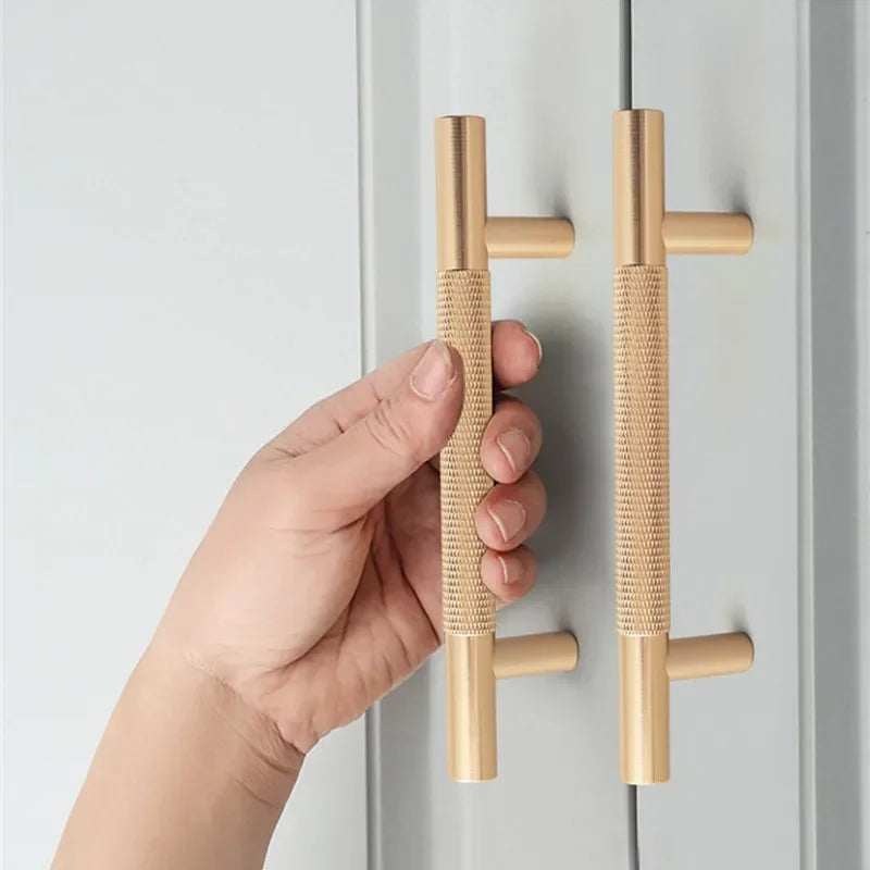 KK&FING Round Rod Knurled Carved Aluminum Alloy Furniture Door Handle Cupboard Wardrobe Door Pulls Cabinet Drawer Knobs Hardware