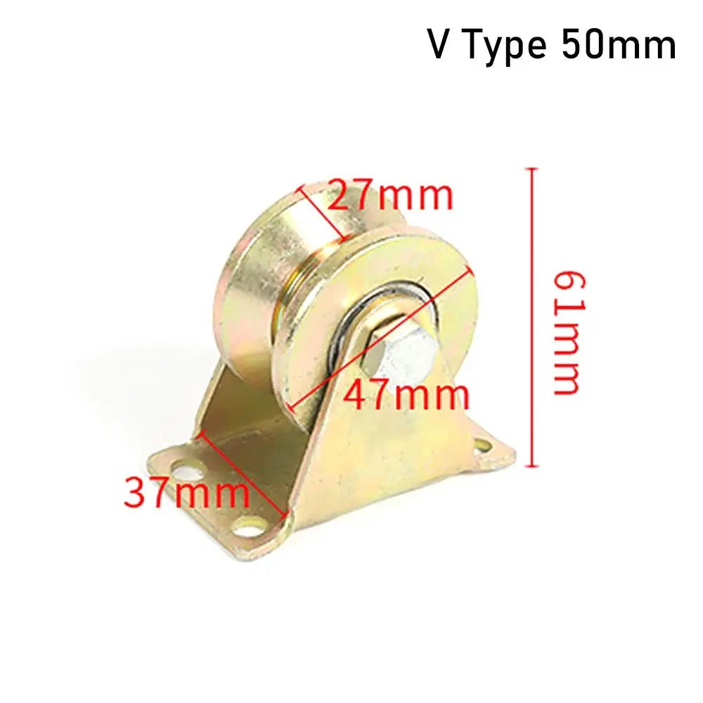 1Pcs Track Wheel Bearing Pulley Plating Color Stainless Steel Sliding Door Rollers U/V/H Shaped Home Hardware Rigid Caster