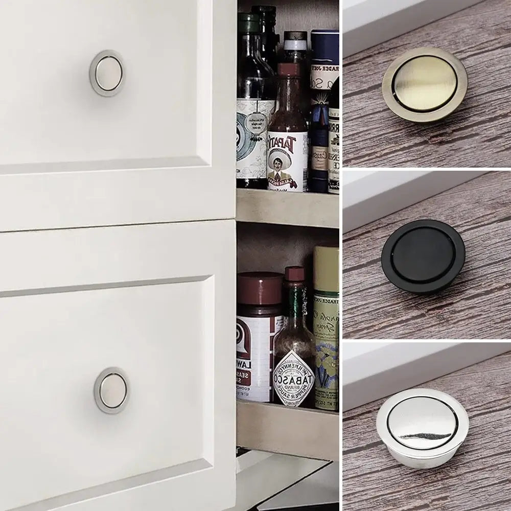 Modern Stainless Steel Door Handles Round Cupboard Tatami Cabinet Handle Pull Wardrobe Recessed Door Knob Tatami