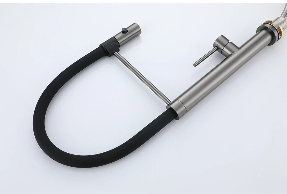 Kitchen Faucet Sink Faucets Rubber Pull Down Stream Sprayer Taps Stainless Steel 304 Rotatable Kitchen Mixer Water Tap Crane