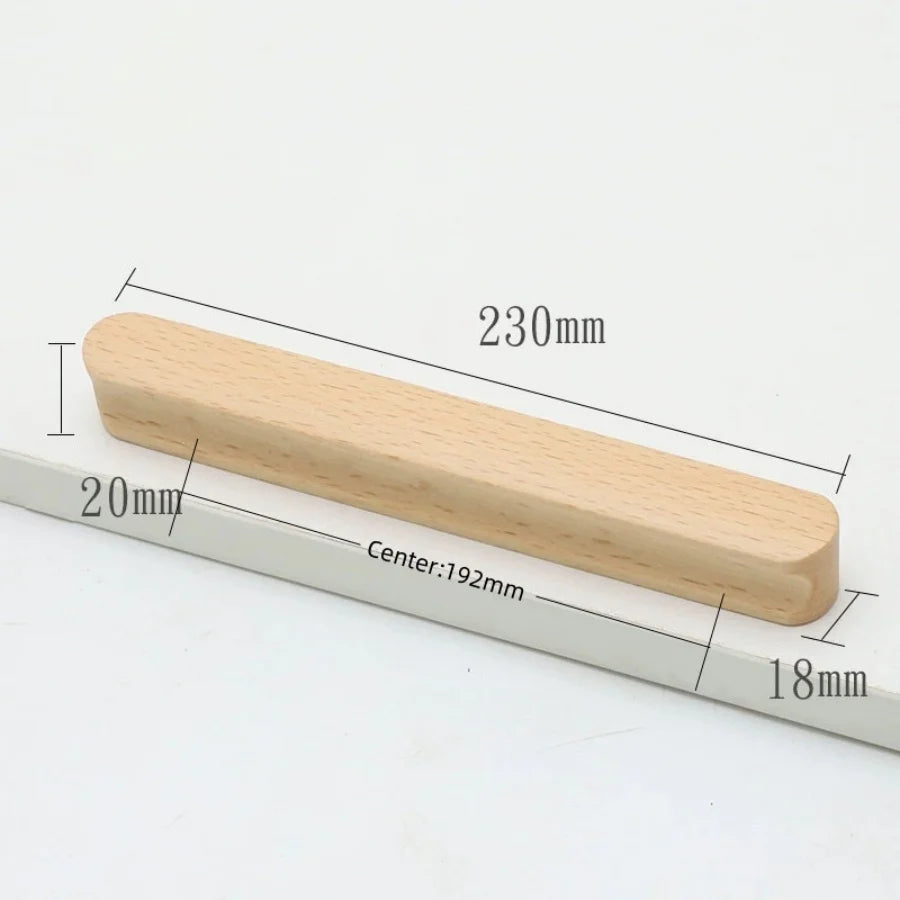 Modern Nordic Solid Wood Cabinet Handles Eco-Friendly Child-Safe Drawer Pulls for Kids Room Furniture Wooden Cabinets Pull