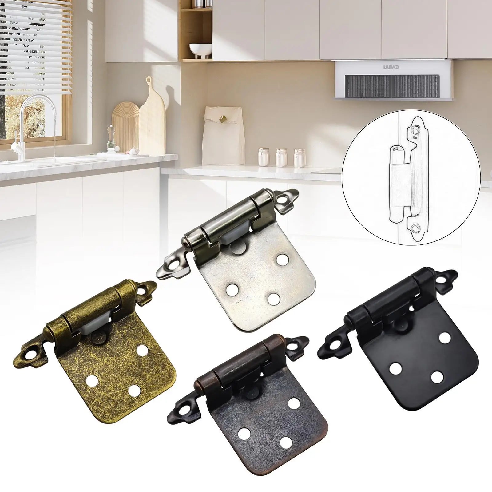 10Pcs Self Closing Hinges Soft Close Heavy Duty Face Mount Spring Hinges Furniture Hardware Accessories Kitchen Cabinet Hinges