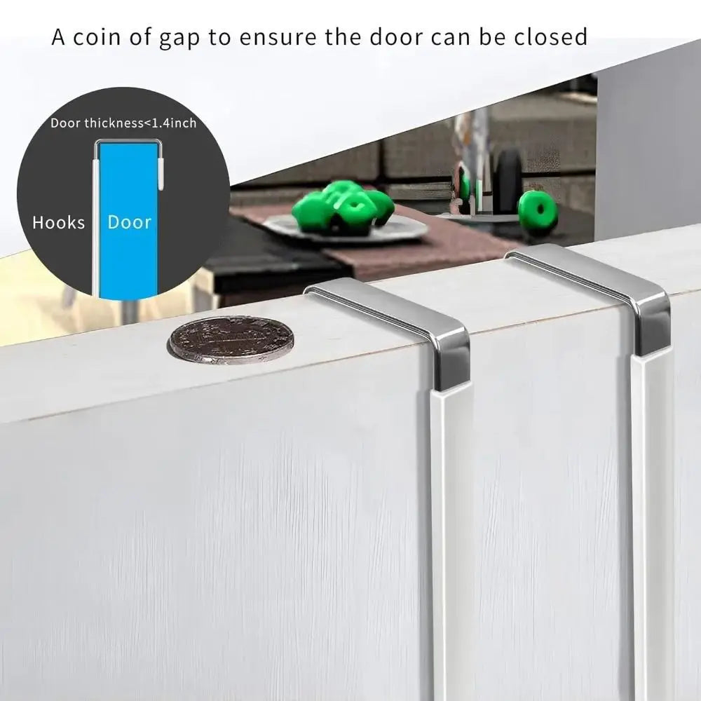 Towel Coats Hangers Nonstick Non-punching Over The Door Hooks Rubber Prevent Scratches Hanging Organizer Clothes Storage Holder