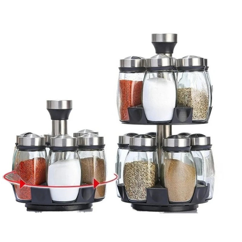 Spinning Spice Storage Rack Tower Organizer,Spice Seasoning Bottle Organizer 6-12 pcs Revolving Spice Rack Organizer Countertop