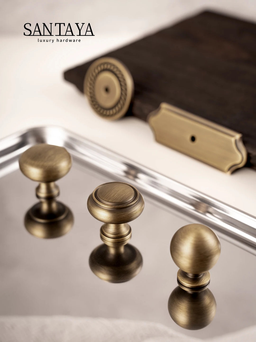 Santaya Antique Brass Cabinet Handles With Backplate Solid Bronze Wardrobe Pulls Kitchen Cupboard Door Knobs Furniture Handle