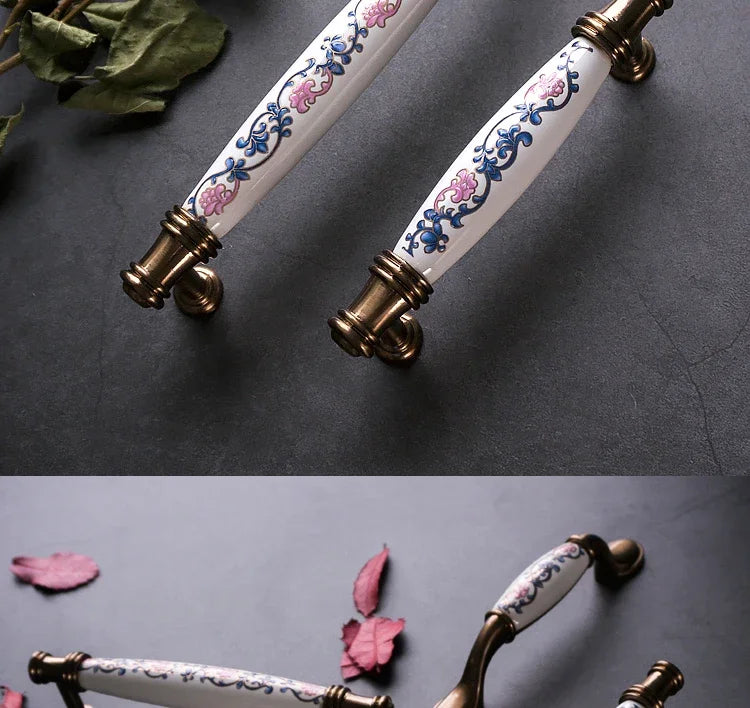 ceramic handle American retro cabinet door modern minimalist European style drawer cabinet wardrobe cabinet handle