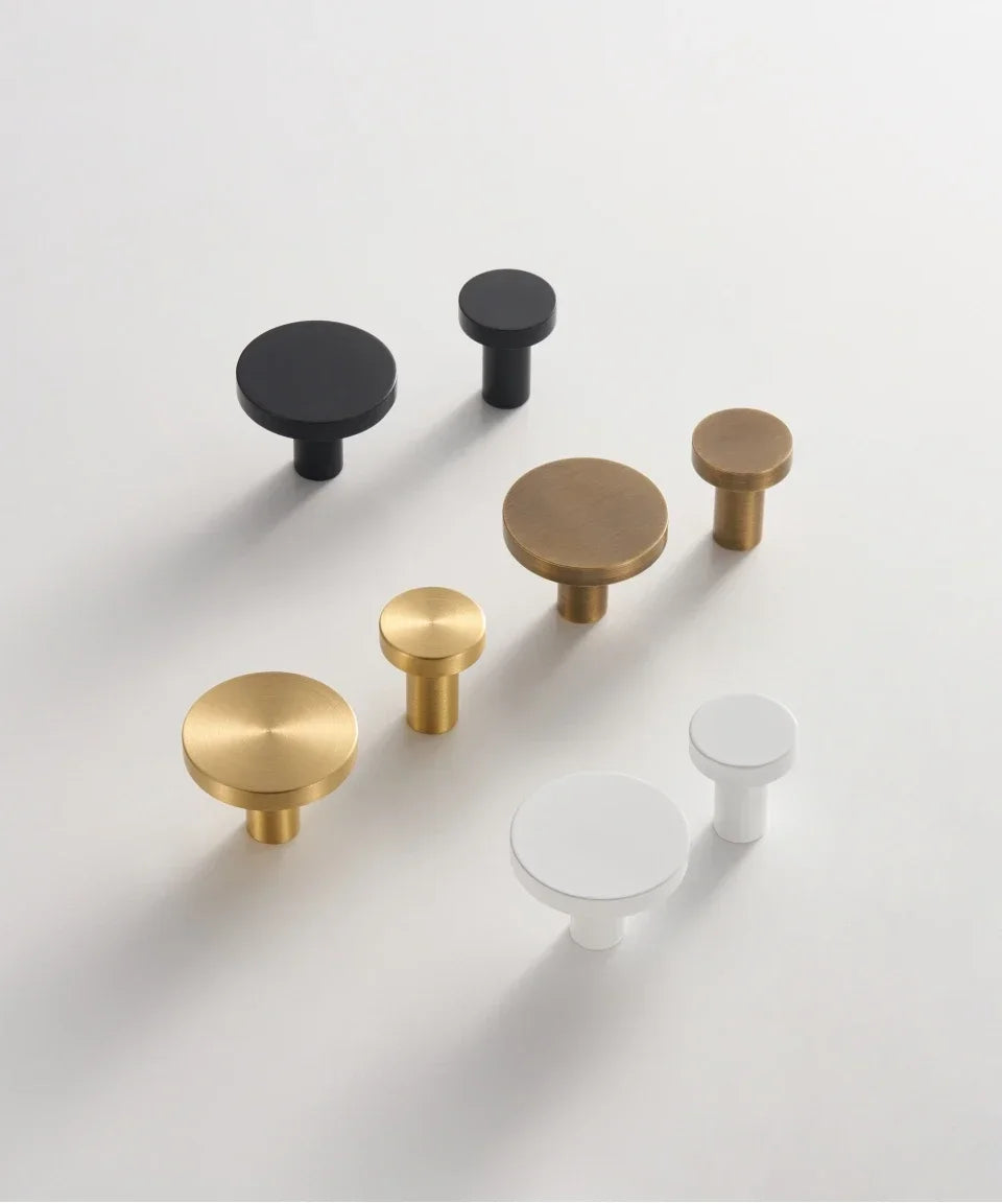 Solid Brass Circular Gold Black Antique White Cabinet Furniture Knobs Wall Bathroom Clothes Hook Handle