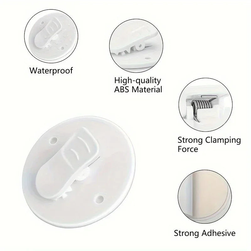 Shower Curtain Clips Shower Room Curtain  Adhesive Windproof Splash Clips Bathroom Curtain Weight Clip Windproof Splash Guard
