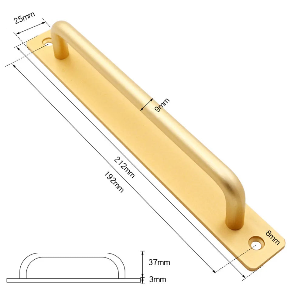 Sliding Door Handle Aluminum Alloy Pull Push Door Handle For Gate Toilet Door Non Perforated Door Window Handles Wood Doors Grip