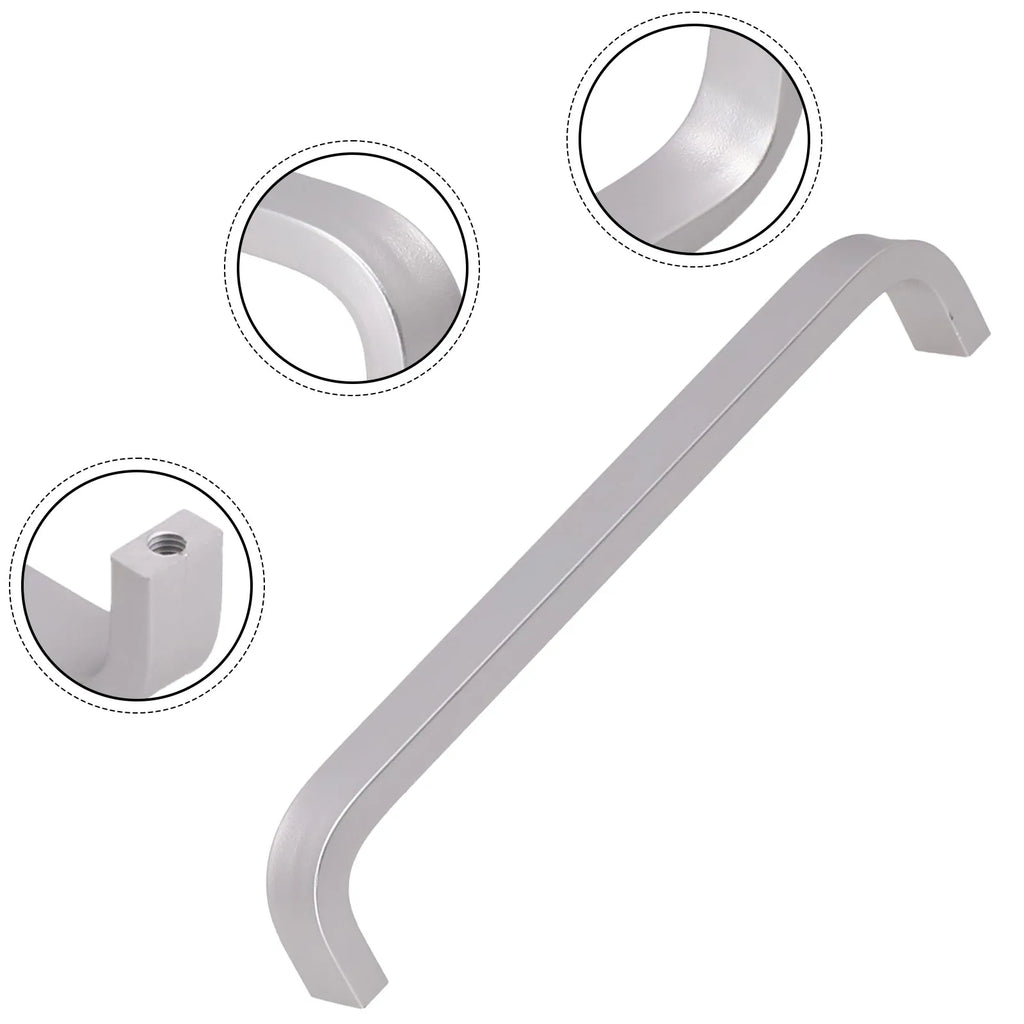 Cabinet Handles Kitchen Door Handles Drawer Knobs Space Aluminum Wardrobe Door Handles Brushed Modern Style Hardware