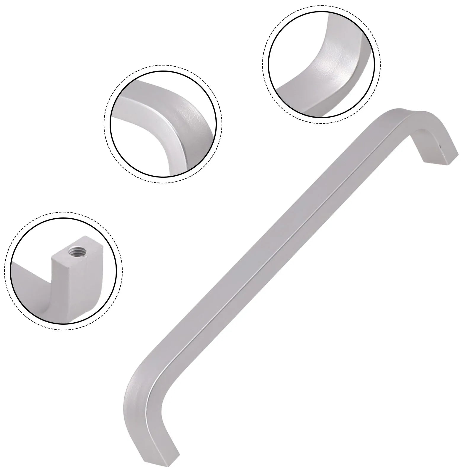 Cabinet Handles Kitchen Door Handles Drawer Knobs Space Aluminum Wardrobe Door Handles Brushed Modern Style Hardware