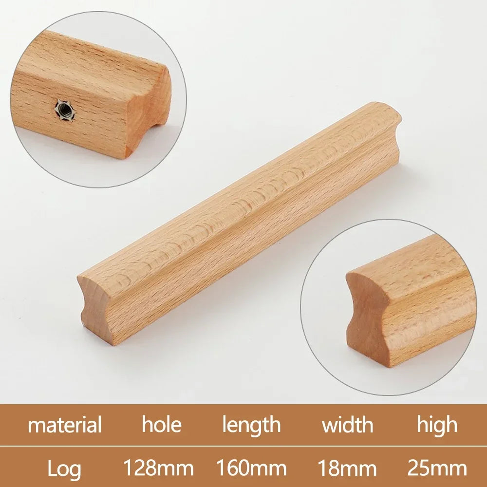Wooden Furniture Handles Walnut Kitchen Cabinet Handles Drawer Knobs Handles for Cabinets and Drawers Long Wardrobe Pulls