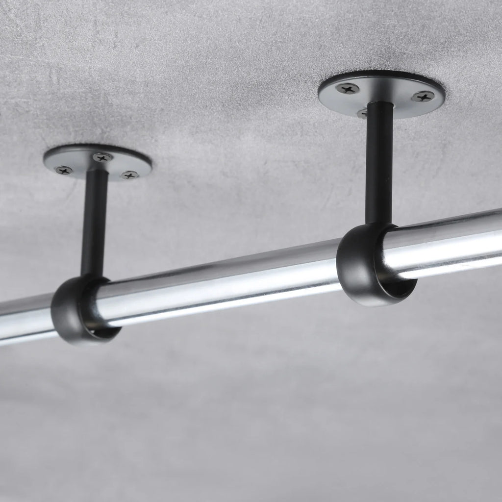2pcs Flange Rod Holders Wardrobe Hanger Pipe Bracket for Clothes Pole Curtain Rods Ceiling Fixed Support Clamps 16/19/22mm