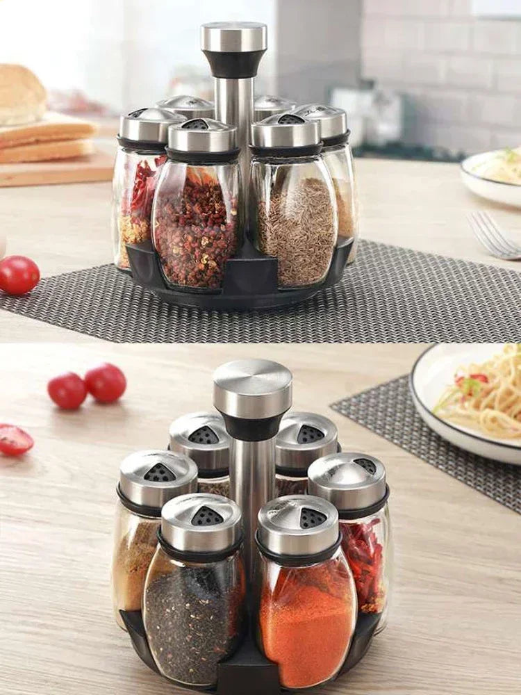Spinning Spice Storage Rack Tower Organizer,Spice Seasoning Bottle Organizer 6-12 pcs Revolving Spice Rack Organizer Countertop