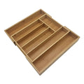 Bamboo Drawer Organizer Expandable 5-7 Compartments Adjustable Width Cutlery Tray Kitchen Utensils Jewelry Storage Tray