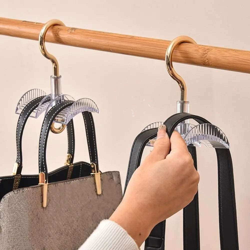 Quality Wardrobe Hanging Bag Hanger Space Saving Rotating Bag Storage Rack Thickening Belt Scarf Hanger Wardrobe