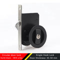 Black Sliding Door Sliding Door Lock Bathroom Balcony Interior Kitchen Double Hook Sliding Door Built-In Invisible Hook Lock