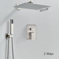 Brushed Nickel Brass Shower Faucet 2/3 Ways Shower Sets Rainfall Shower Head Mixers with Embed Box Bathroom Taps Hot Cold Water