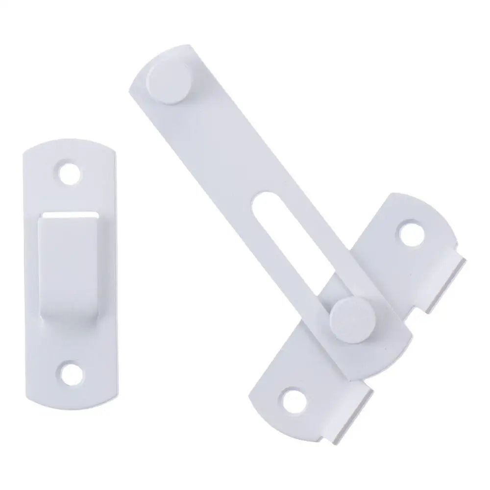 Door Latch, Durable Large Easy to Use Universal 4 Inch White Locking Latch Stainless Steel Hasp Bending Lock for Barn Door