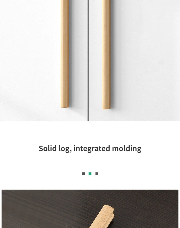 Cabinet Doors Cabinets Drawers Solid Wood Handles Minimalist Beech Wood Walnut Wood Wardrobe Wooden Furniture Handles
