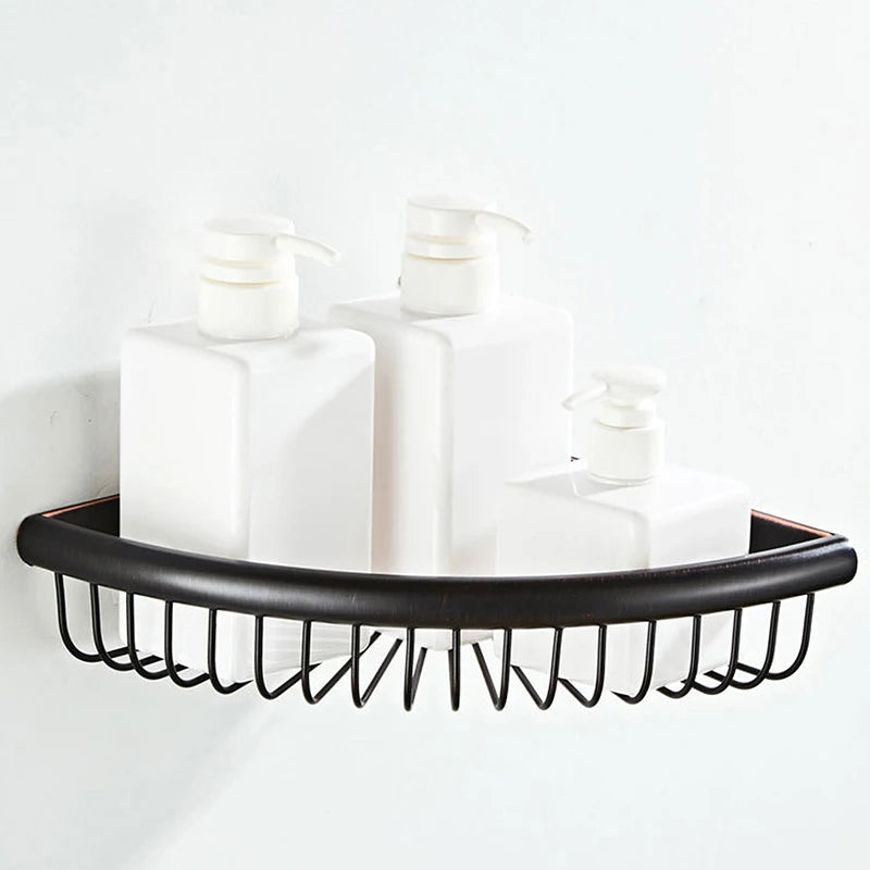 Bathroom Bath Toilet Paper Holder Robe Hook Bathroom Retractable Towel Hanging Rod Black Zinc Alloy EL852