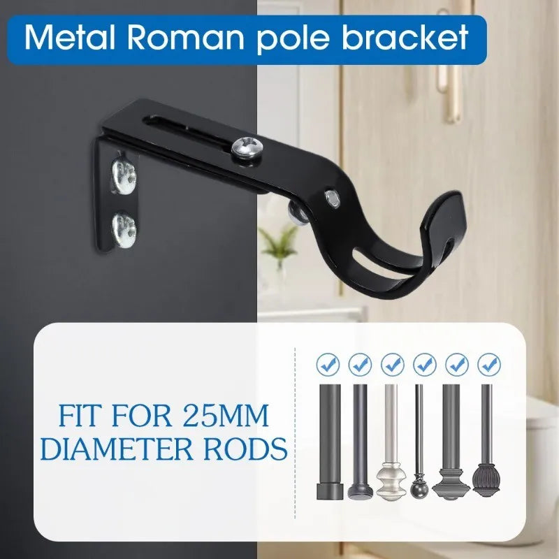 2/4Pcs Adjustable Extendable Durable Window Curtain Rod Holder With Screws Wall Bracket Hanging Hooks Furniture Hardware Tools