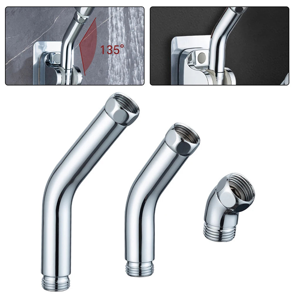 Bathroom Upgrade Chrome Hand Shower Connector Easy Install Shower Head Connector Stainless Steel Hassle-Free Setup