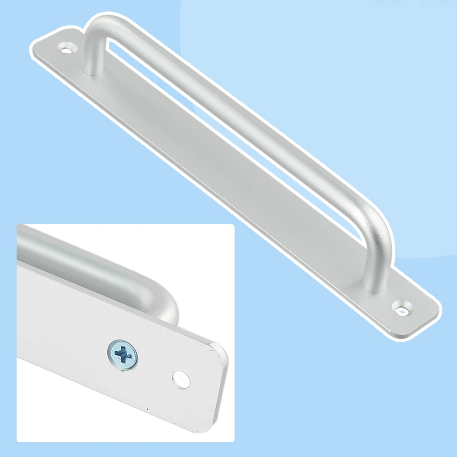 Sliding Door Handle Aluminum Alloy Pull Push Door Handle For Gate Toilet Door Non Perforated Door Window Handles Wood Doors Grip