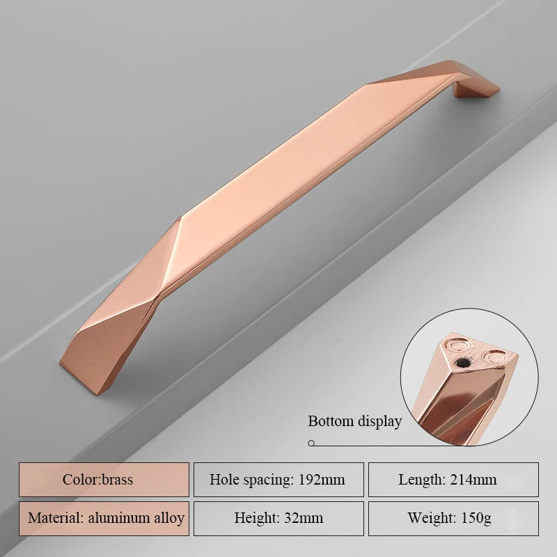 Modern Simple Geometric Design Golden Cabinet Handles Gray Drawer Knobs Kitchen Cupboard Door Handles Furniture Handles Hardware