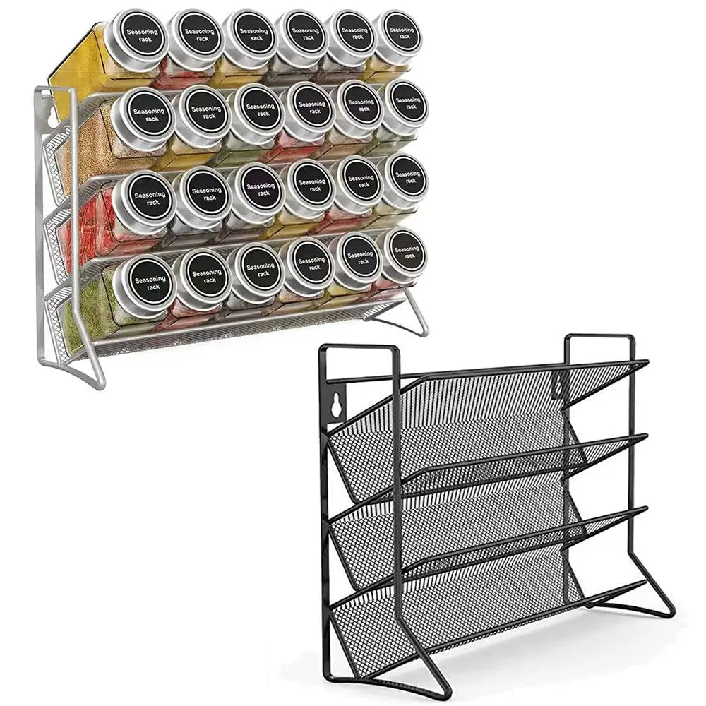 4 Layer Spice Storage Rack Wall-mounted Sturdy Countertop Spice Holder Free Standing Space Saving Seasoning Organizer Shower