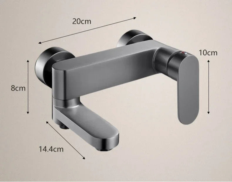 Brass Shower Bathroom Bathtub Faucet with Swivel Tub Spout Wall Mounted Hot and Cold Water Mixer Valve Household Bath Tap