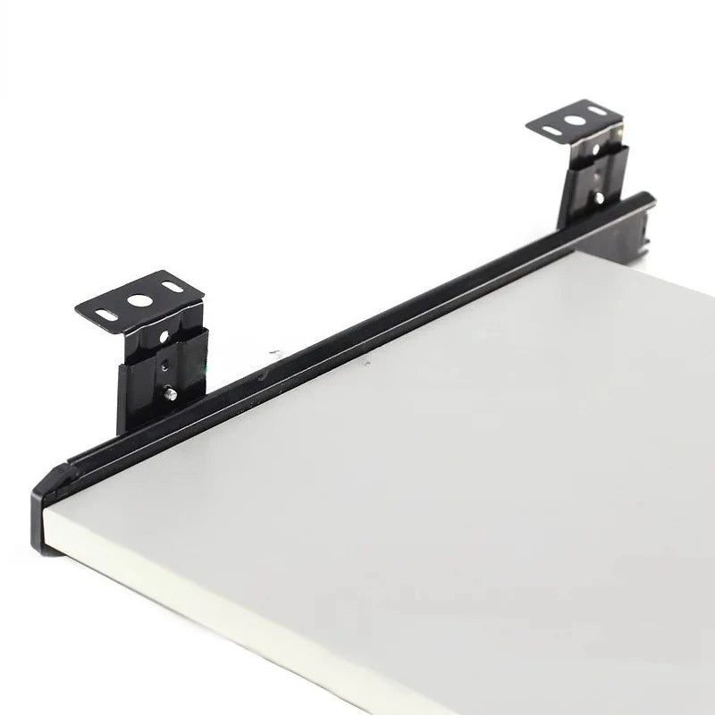 2pcs Computer Desk Drawer Slides Rail Track Hoisting Keyboard Tray Slide Rail Pull Steel Ball Furniture Hardware Accessories