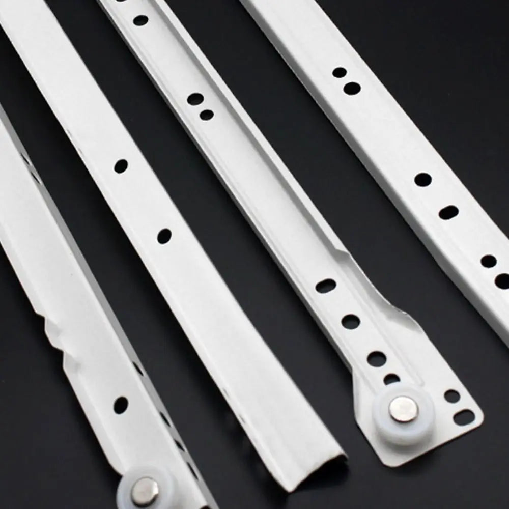 1Pair Chute Cabinets Keyboard Roller Pulley Furniture Slides Mute Two Section Drawer Track Slides Cabinet Rails