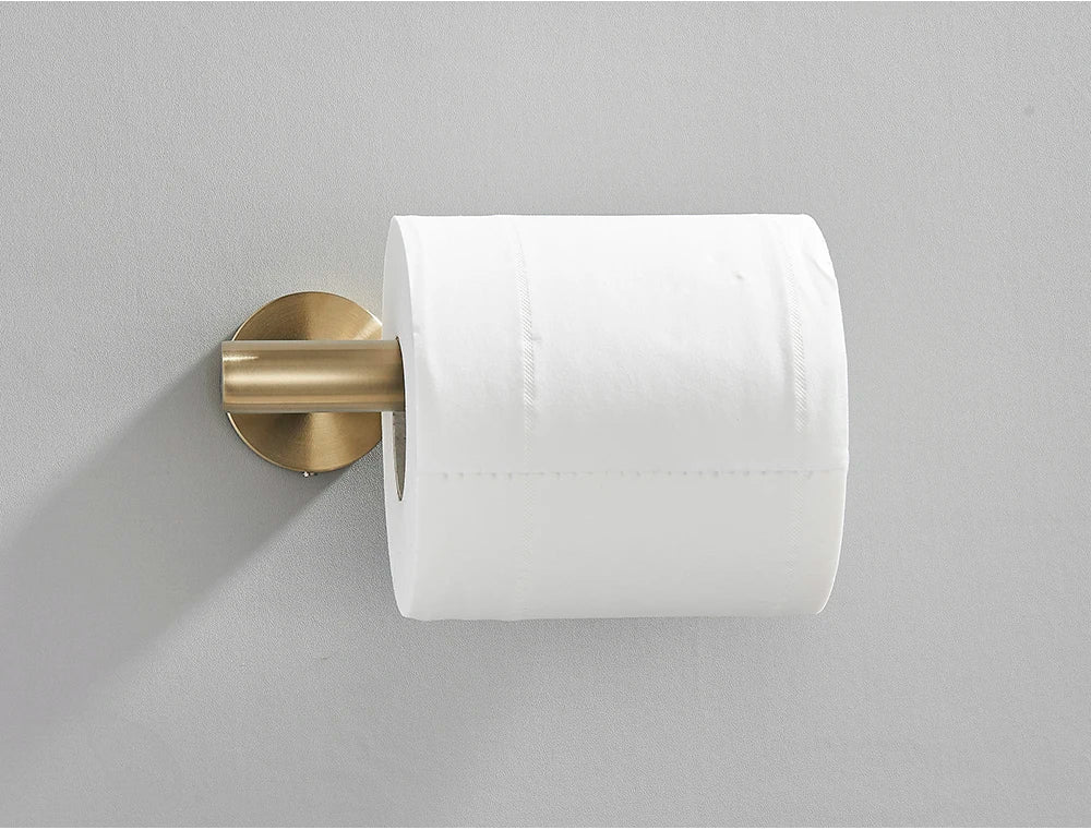 Brushed Gold Bathroom Accessories Towel Bar Bath Robe Hook Bathroom Hardware Set Shelf for Towels Paper Tissue Holder