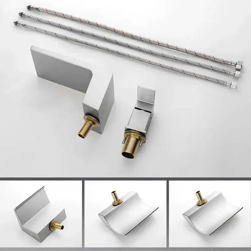 Bathroom waterfall bathtub faucet two-hole cold and hot water Single handle control Sink faucet shower