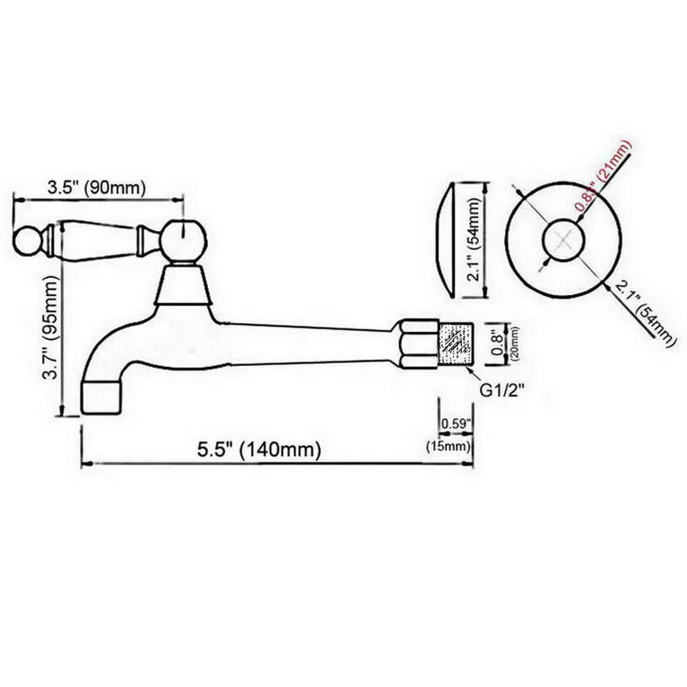 Wall Mounted Bathroom Mop Tap Vintage Brass Faucet Single Cold Water Tape for Kitchen Sink Mop Pool Toilet Cold Bibcock zav314