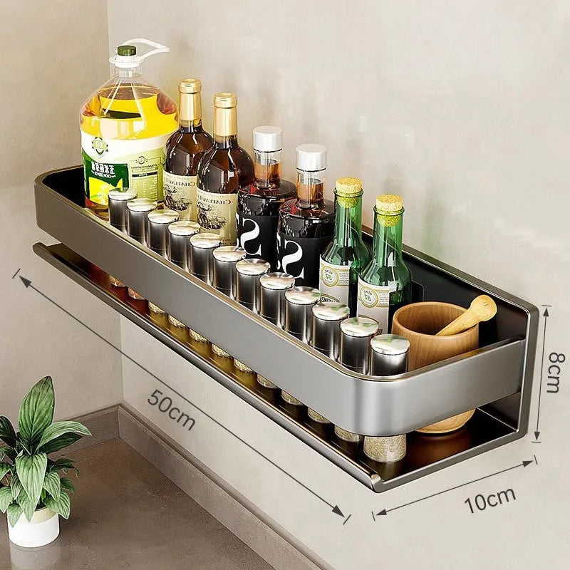 Utensil Rack Spice Rack Wall Mount Over the Stove Shelf Spice Organizer Shelf For Stove Cabinet Pantry Door Spice Shelf Hanging